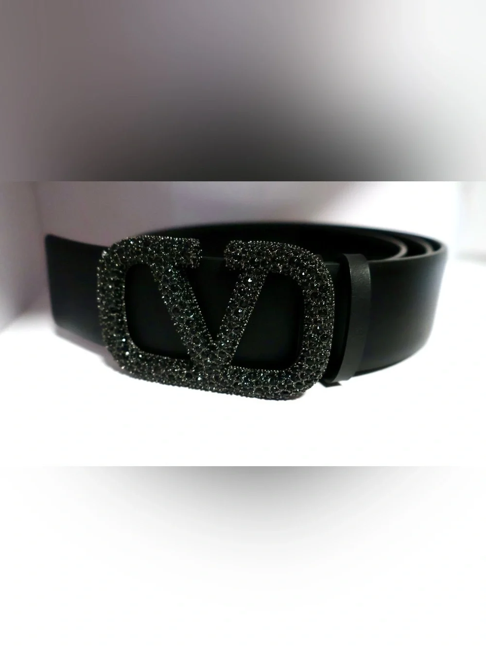 Valentino Black Crystal-Embellished V-Logo Sunglasses
